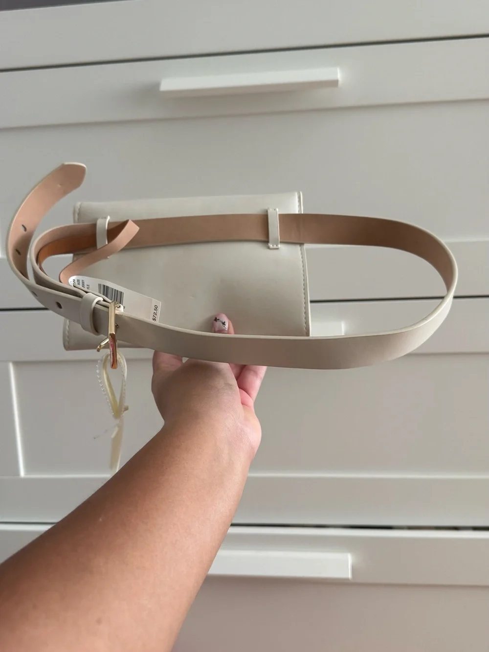 Calvin Klein Beige Cream Crossbody Bag with Flap